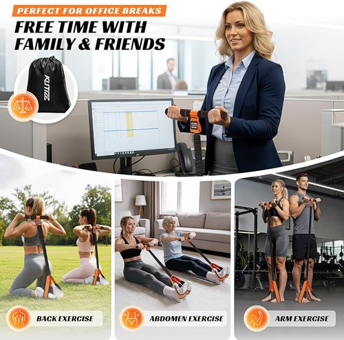KUTIZE Multifunction Resistance Band - Upgraded Exercise Equipment with Soft Foot Pedal for Full-Body Workouts