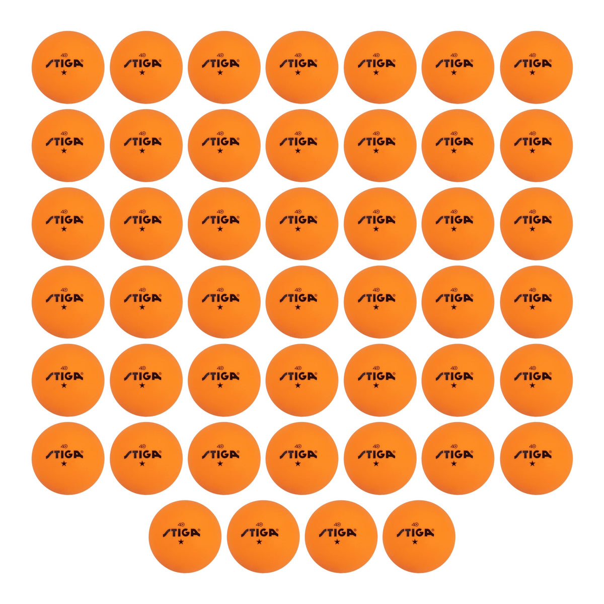 STIGA Ping Pong Balls – 46pk Orange 1-Star Table Tennis Balls, Official Size 40mm ABS Balls, Ultimate Durability for Indoor/Outdoor Ping Pong Tables