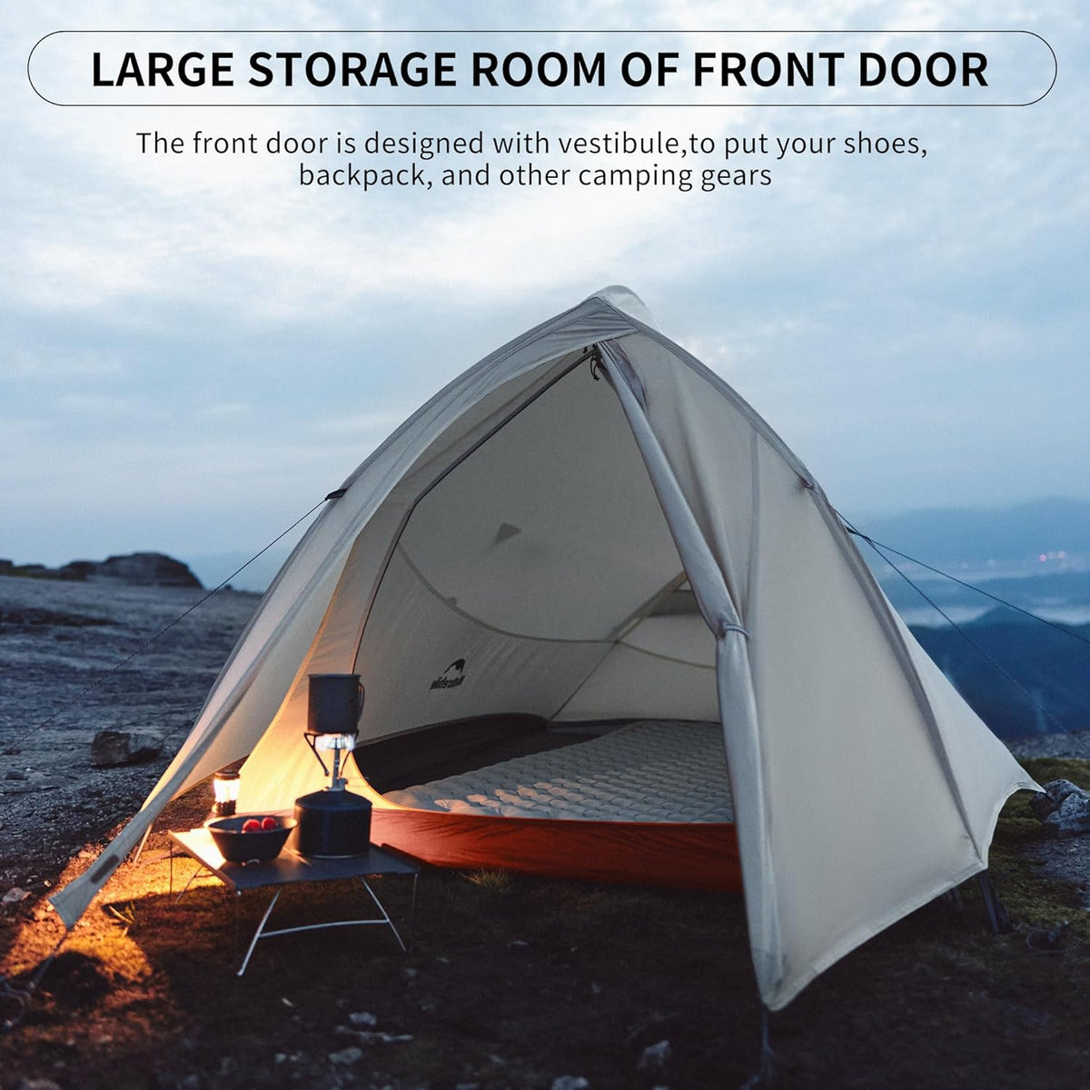 Naturehike Cloud-Up 1 Person Tent, Lightweight Backpacking Tents for One Man, Waterproof Ultralight One Person Tent for Camping Hiking Backpacking