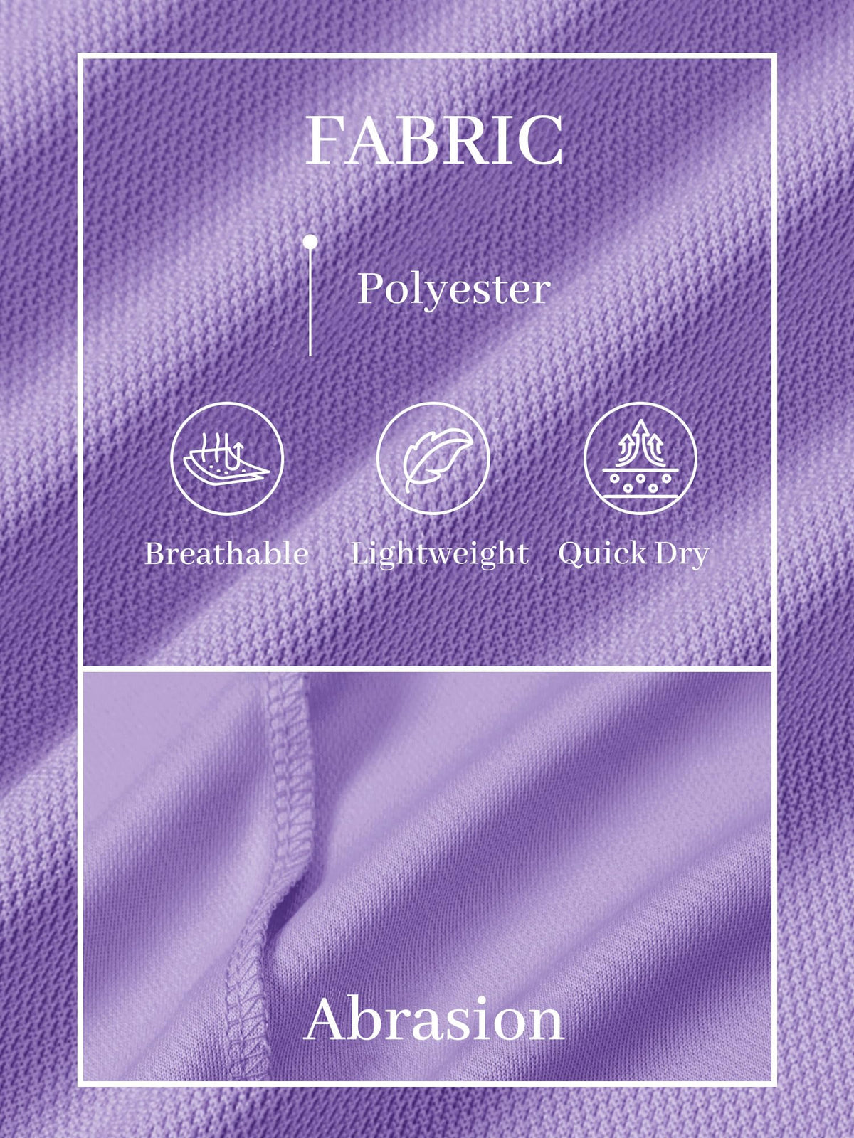 TACVASEN Mens Golf Shirt Dry Fit Mens Polo Shirts Short Sleeve Performance Golf Polos for Men with Collar Work Shirts Light Purple, 2XL