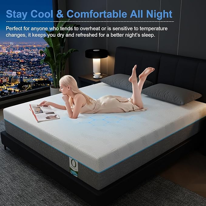 Vipbear 12 Inch Memory Foam Mattress Twin XL Hybrid Medium Firm Mattresses in a Box Cooling Gel Bed Therapeutic Firm Support Comfort for Back Pain, Pressure Relief, CertiPUR-US Certified, Made in USA