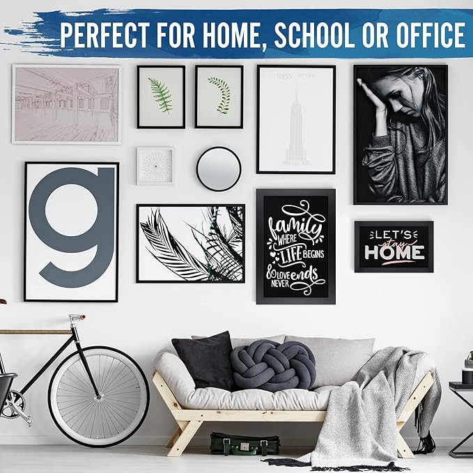 HBCY Creations Rustic Black Magnetic Wall Chalkboard, Small Size 11" x 17"
