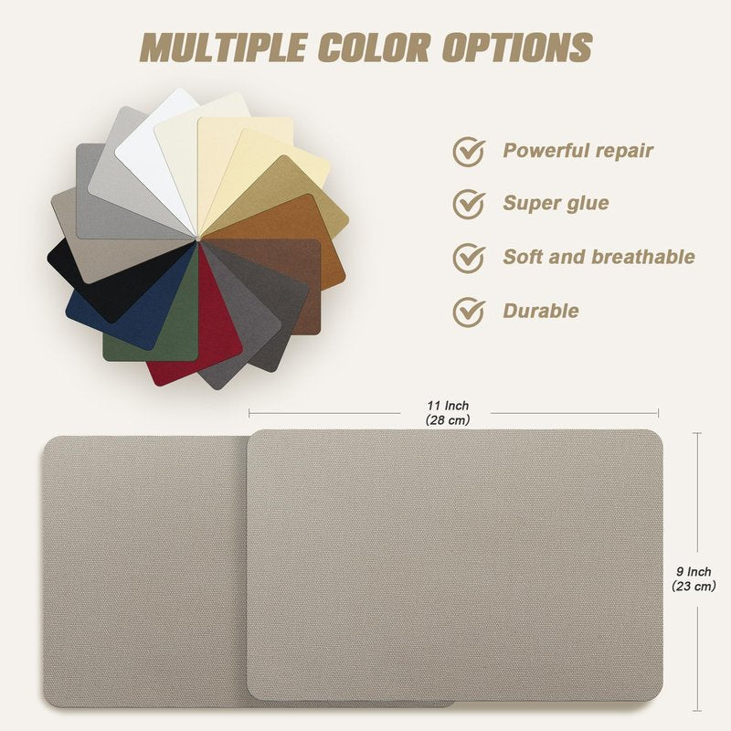 OAZ 2 Pieces 9 x 11 inch Canvas Repair Patches Canvas Fabric Patch Self-Adhesive Fabric Repair Tape Waterproof Outdoor Gear Patch Kit for Boat Cover Awning Sofa Chair Couch Tent Bag (Red)
