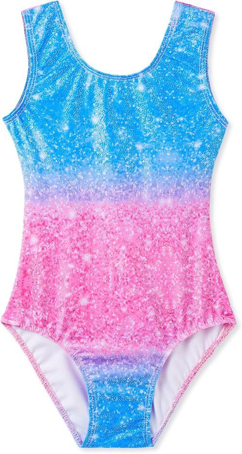 Domusgo Gymnastics Leotards - Sparkly One-Piece Tumbling Outfit for Girls | Perfect Fit & Comfort