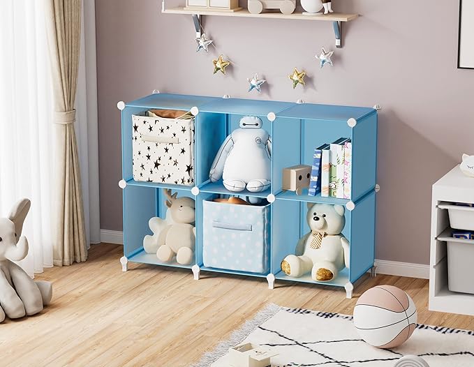 HOMIDEC 20-Cube Storage Organizer, Closet Organizer Storage Shelf Bookcase Bookshelf with Metal Hammer, Storage Cubes Organizer Cabinet for Kids, Closet, Bedroom, Bathroom