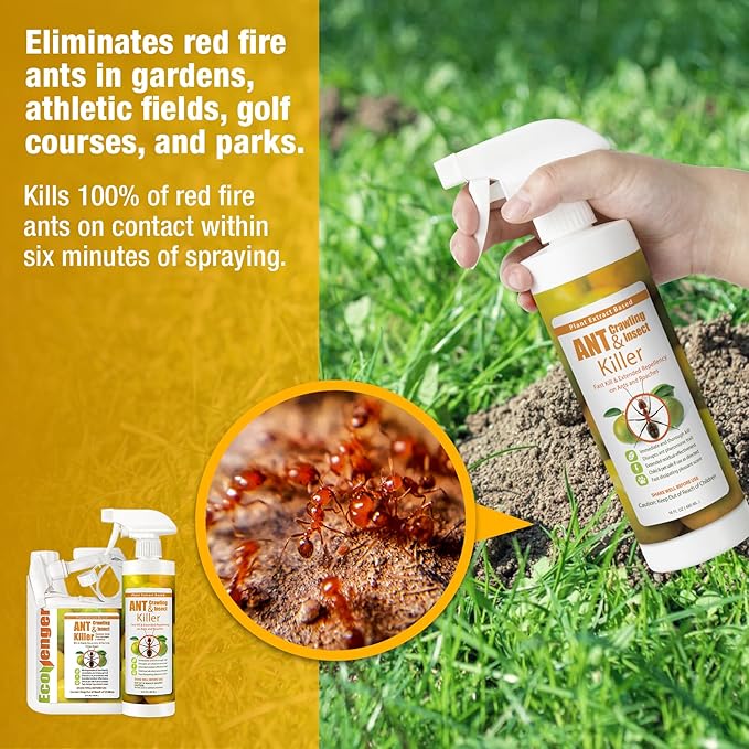 EcoVenger Ant Killer & Crawling Insect Killer (Citrus Scent) 64 oz, Kills Fast in Minutes, Also Kills Spiders, Centipedes & More, Repels with Residual, Natural & Non-Toxic, Safe for Children & Pets