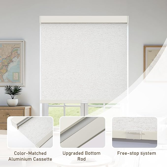 AOSKY Linen Roller Blinds Shades