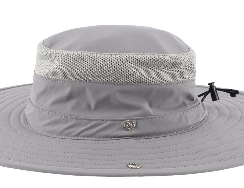 Connectyle UPF 50+ Fishing Sun Hat for Men Women Outdoor Adjustable Safari Sun Hats Summer Beach Cowboy Bucket Hat Light Grey