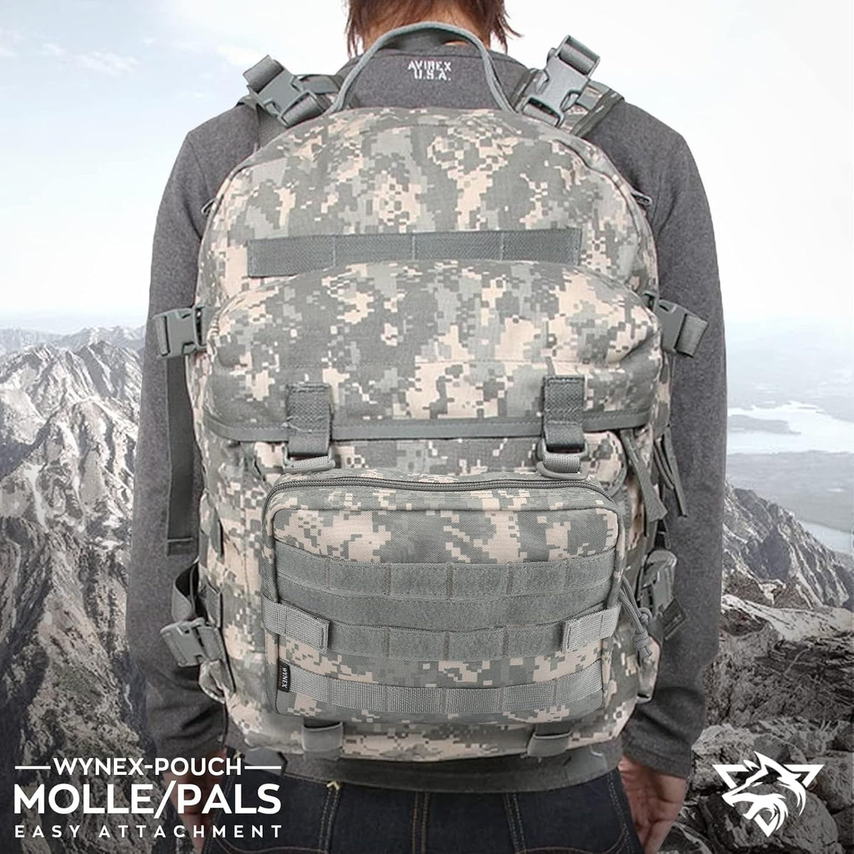 WYNEX Tactical Admin Molle Pouch - Durable 1000D Nylon Medical EDC Utility Bag for Hiking & EMT Use