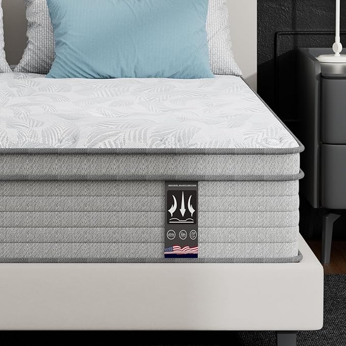 King Mattress 14 Inch, Memory Foam Mattress with Pocket Spring, Soft & Comfortable Medium Firm, Motion Isolation, Pressure Relief, CertiPUR-US Certified (80"*76"*14")