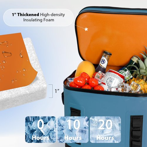 KEEFREE Soft Cooler 8 Cans,Insulated Bag Leakproof with Zipper for Lunch Drink Beverage Picnic Beach Hiking Fishing Camping Travel (Blue)