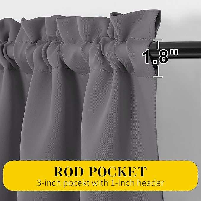 NICETOWN Short Curtains with Attached Valance