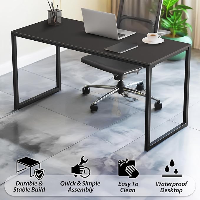 SHW Mission 40-Inch Home Office Computer Desk, Black