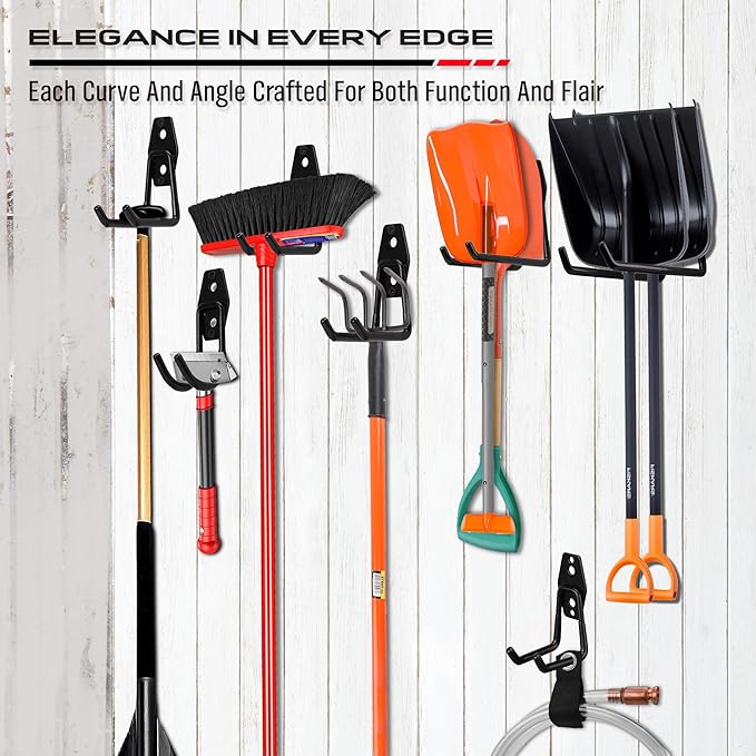 Garage Tool Storage Wall Hook Assortment Set: 15PCS Heavy Duty Large Hanger