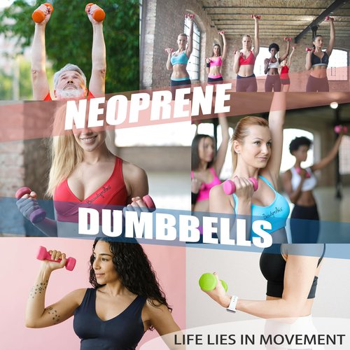 Balelinko Home Gym Equipment Workouts Strength Training Weight Loss Pilates Weights Yoga Sets Free Weights for Women, Men, Seniors and Youth, 6LB Orange