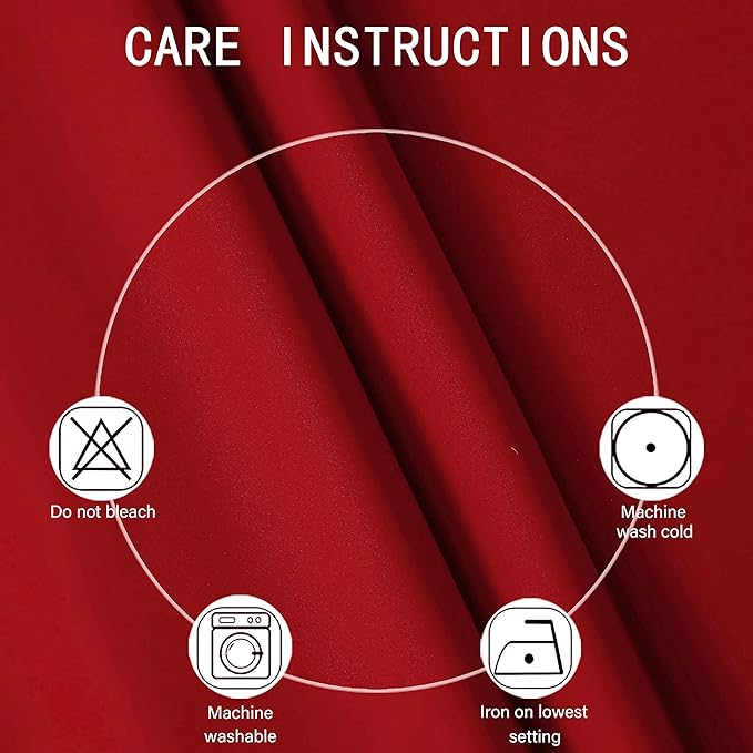 LEMOMO Red Blackout Curtains/52 x 72 Inch/Set of 2 Panels Room Darkening