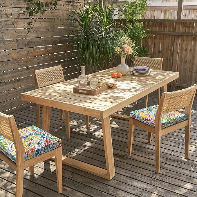 LVTXIII Outdoor Chair Cushions, Fade-Resistant Patio Furniture Cushions Outdoor Square Chair Pads with Ties for Dining Chairs and Garden Furniture Decoration, 18.5"x16"x2" Set of 2, Paisley Multi