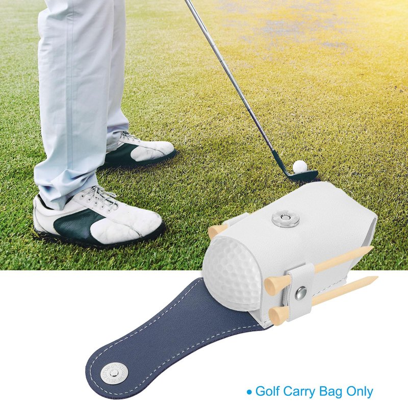 PATIKIL Golf Ball Waist Bag, 2 Pack Golf Ball Carry Pouch with Tee Holder, Buckle, Clip for Women Men Belt Golf Storage, White Blue