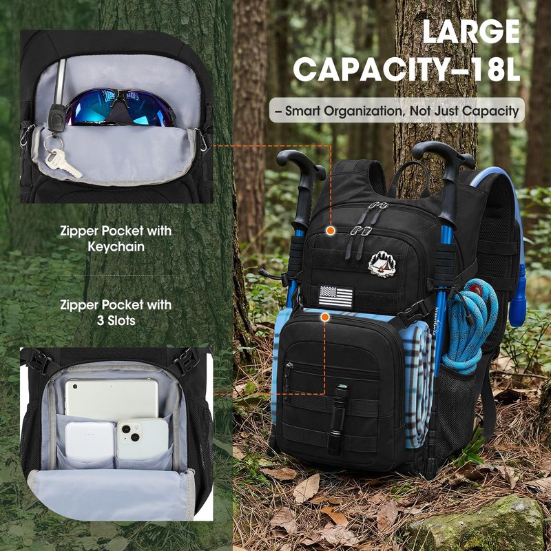 RAINSMORE Lightweight Running Hydration Backpack with 2L Water Bladder
