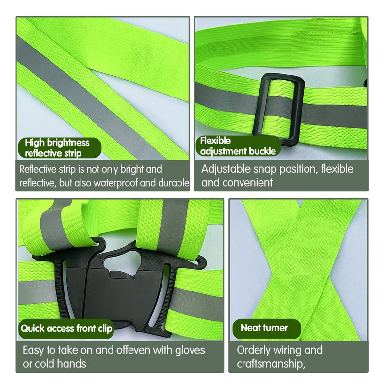 SAGOOITS Reflective Safety Vest 2pcs - High Visibility Vest Adjustable Straps for Outdoor Jogging, Cycling, Walking,Construction Workers,Traffic Control,and Outdoor. Fits Men Women (Green
