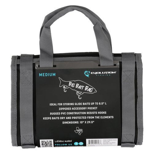 Evolution Fishing Big Bait Bag - 10 in., Roll-Up Lure Bag, Durable, Portable Storage for Large Baits & Gear