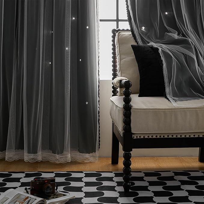 XiDi Grommet Blackout Curtains for Bedroom & Living Room, Unicorn Pattern