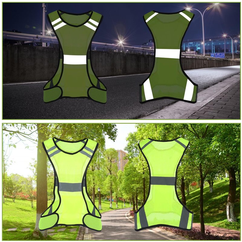 YBEATY Reflective Running Vest High Visibility Reflector Vest with Large Pocket Safety Running Gear for Runners Biking Walking Women Men Lightweight Comfy