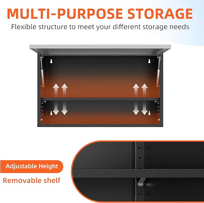 Garage Wall Cabinet, Floating Metal Wall Cabinet