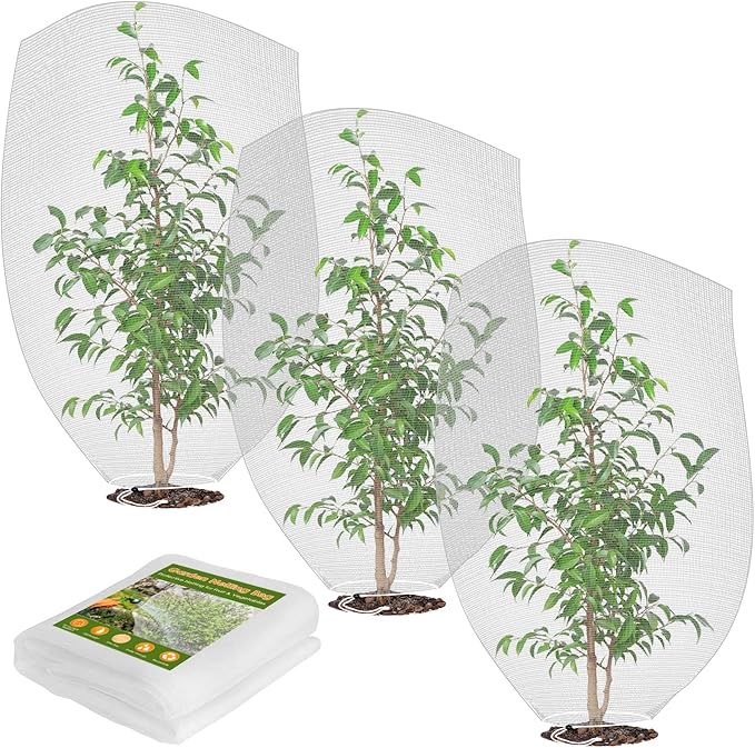 Mesh Plant Cover 3PCS,Garden Netting Mesh Outdoor,Netting for Tomato Plants,Garden Bug Netting Plant Cover,Bird Netting for Garden,Fruit Tree Netting (1.9 x 2.6 ft)