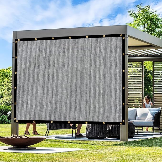 Artpuch Outdoor Pergola Shade Cover 17x21 FT Sun Shade Cloth with Grommets Light Grey 90% UV Protection Canopy Patio Privacy Screen (Customized Available)