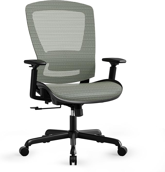 ELABEST Mesh Office Chair,Ergonomic Computer Desk Chair,Sturdy Task Chair- Adjustable Lumbar Support & Armrests,Tilt Function,Comfort Wide Seat,Swivel Home Office Chair