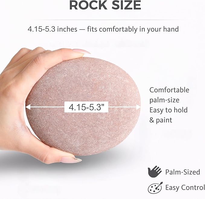 ROCART 12 PCS Extra Large 4.15-5.30" Smooth Natural River Rocks for Painting, Flat Painting Rocks & Craft Stones for Arts, DIY Projects & Creative Studios