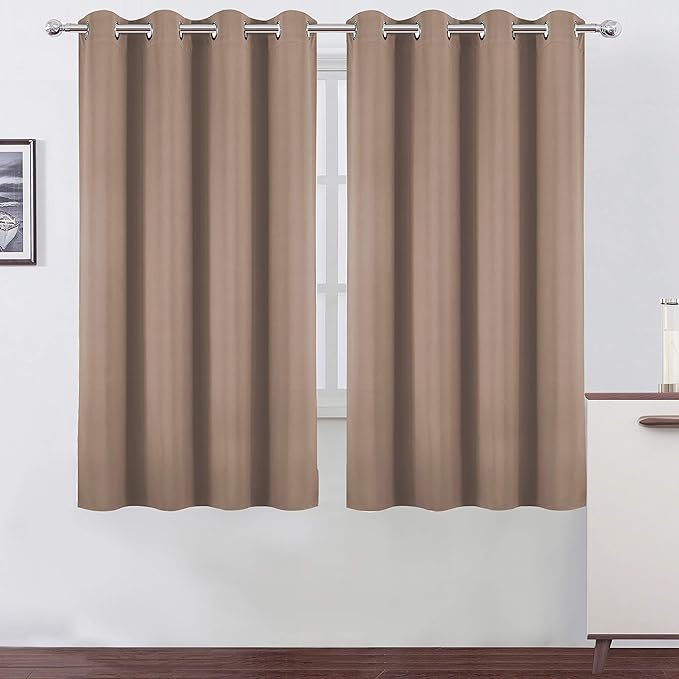 LEMOMO Cappuccino Thermal Blackout Curtains/52 x 54 Inch/Set of 2 Panels Room