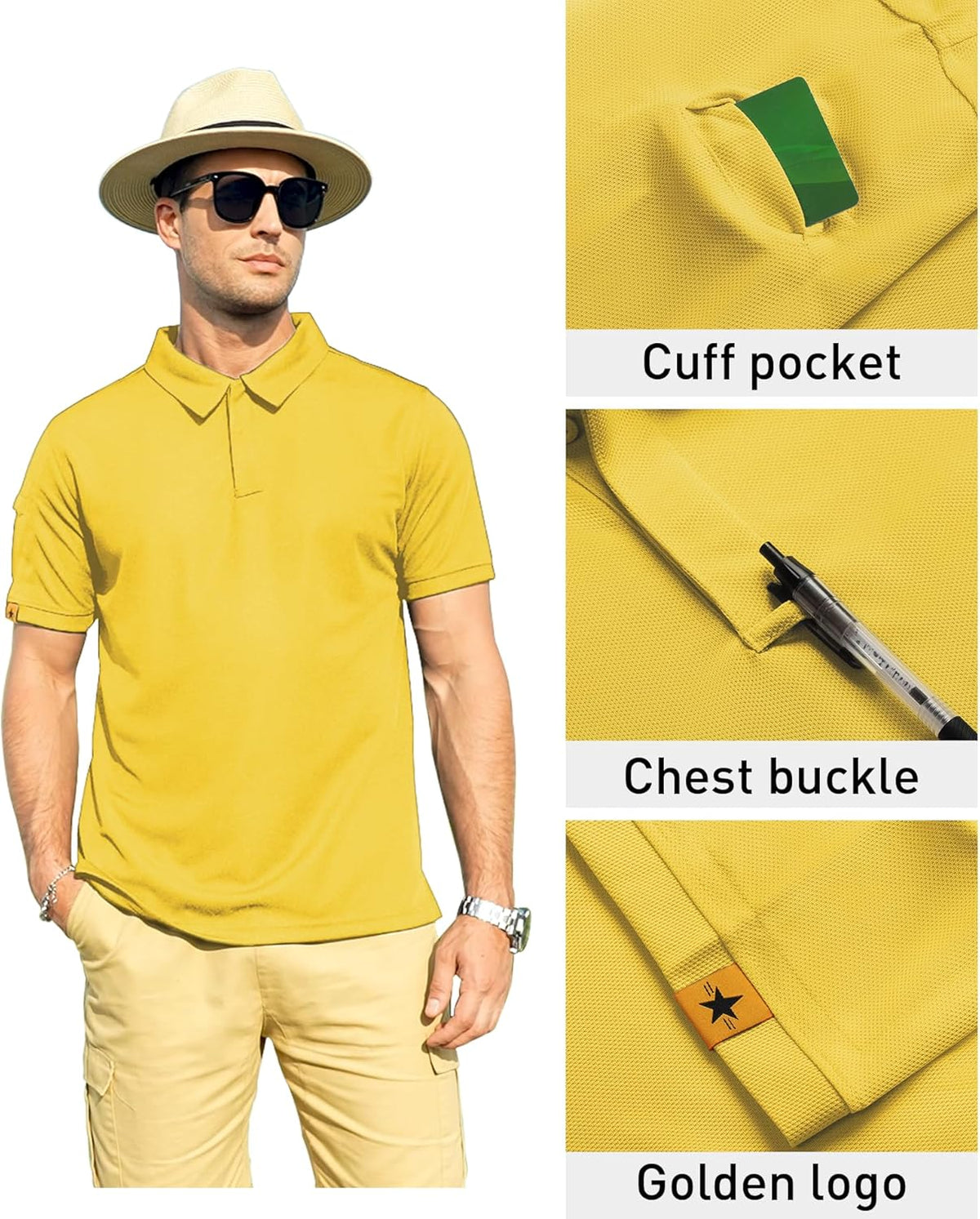 ZITY Men's Polo Shirt - Short Sleeve Tactical Athletic Golf Tee | Casual Stylish Collared Design