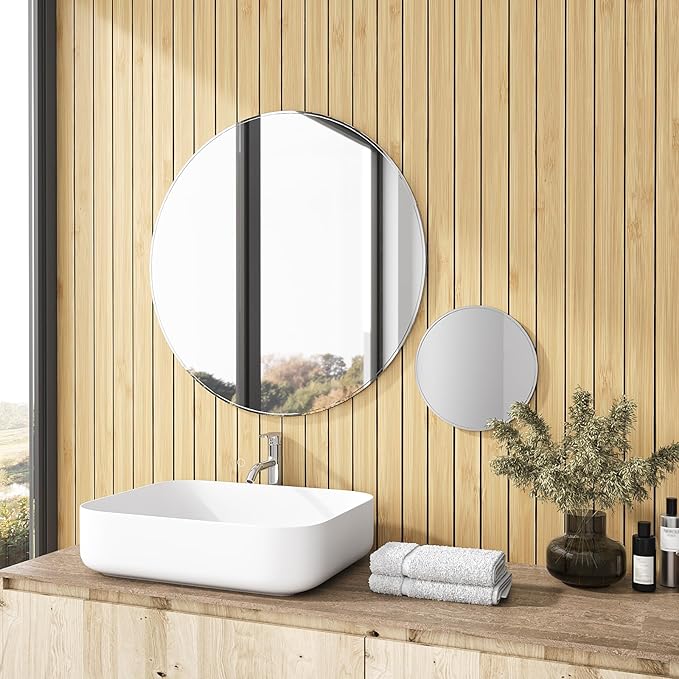 VEELIKE Natural Bamboo Slat Wall Panels Peel and Stick Wood Panels