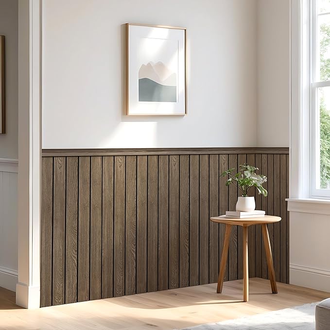 PS Wainscoting Wall Panel Kit, Paintable Waterproof PS Panels
