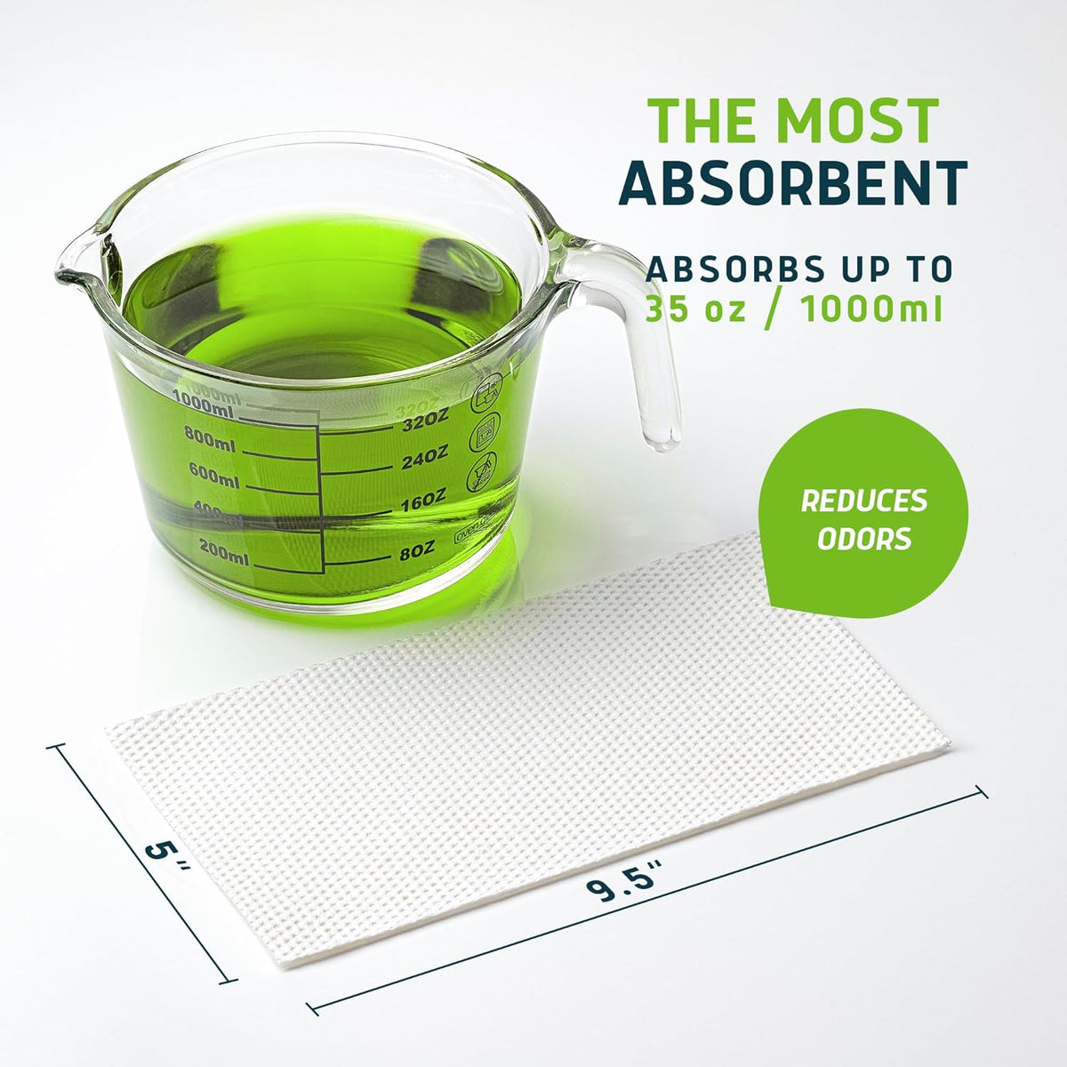 Lunderg Aloe Scented Super Absorbent Commode Pads - Medical Grade Value Pack 100 Count - for Disposable Bedside Commode Liners, Adult Chairs, Portable Buckets & Camping Toilet Bags - Light Scent