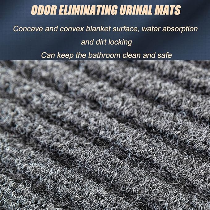 Restroom Non-Slip Urinal Floor Mats, Water Absorption Urinal Mat Bathroom Urinal Floor Pads, Reusable/Washable Toilet Floor Mat, Commercial and Residential Floor Protection Urinal Pee Pad