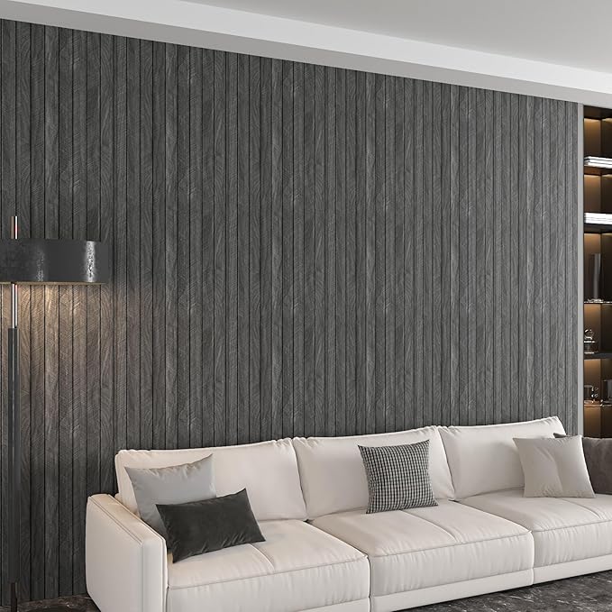 CHIHUT Acoustic Extra Wide 24"x197" Wood Slat Wall Panels 3D Self Adhesive