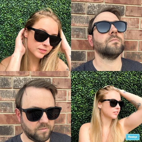 Floatys Floating Sunglasses Rubberized Eddys | Polarized Water Repelling Lenses | No Slip Frame | Lightweight | Men and Women (Black Frame/Grey Lens)