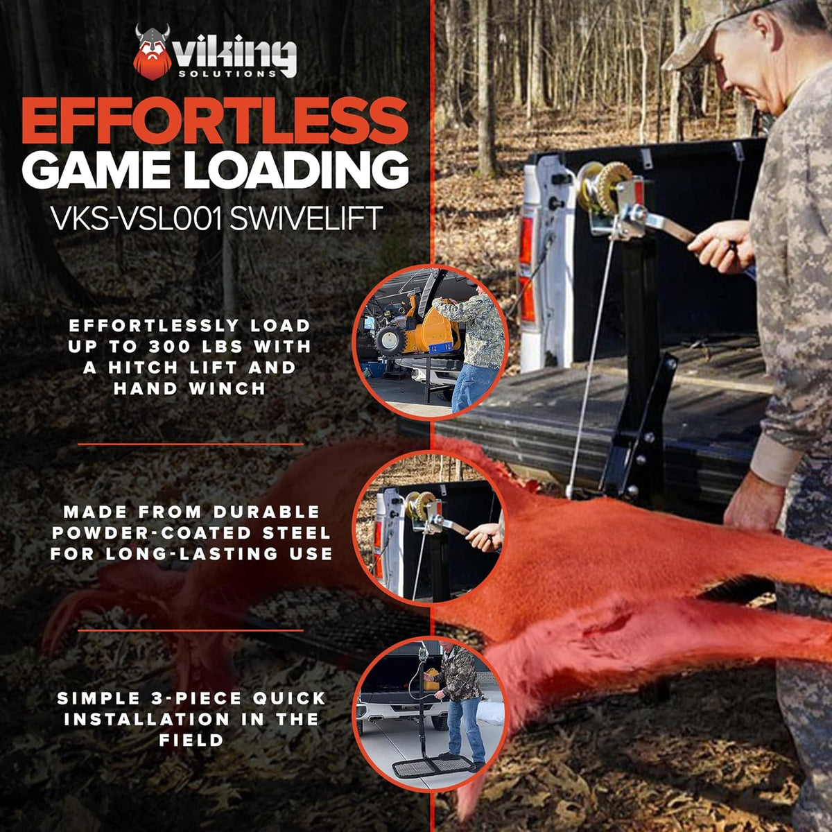 SwiveLift Portable Big Game Hitch-Mounted Lifting System - Durable & Lightweight