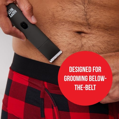 HAPPY NUTS Lumberjack 2.0 Men's Electric Body & Groin Hair Trimmer - Waterproof & Rechargeable Grooming Kit (Green)