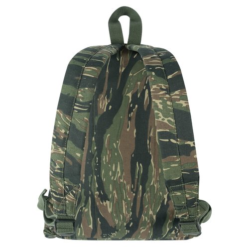 Rothco Vintage Canvas Compact Backpack – Rugged Everyday Carry Travel Storage Bag, Tiger Stripe Camo