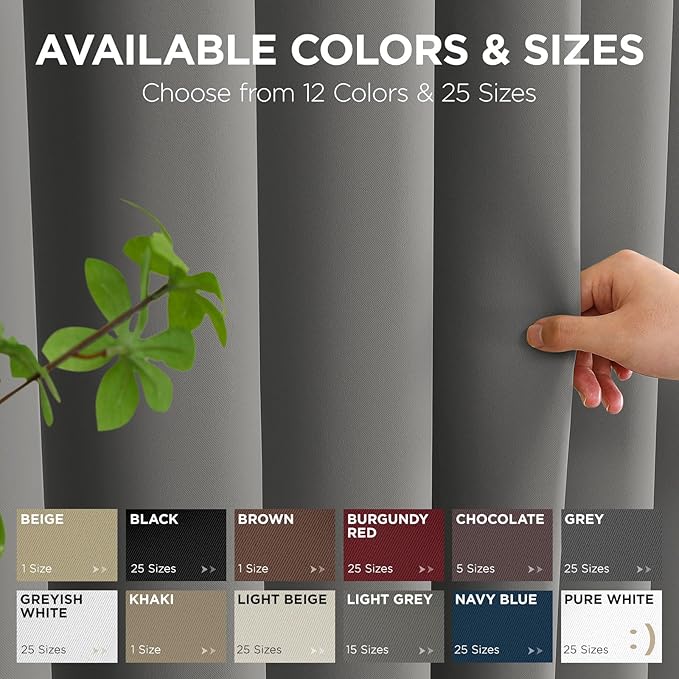 Joydeco Blackout Patio Sliding Door Curtains 90 Inches Long, Grommet Privacy