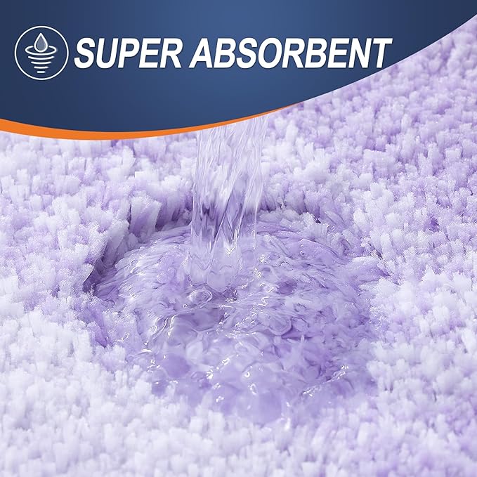 OLANLY Bathroom Rugs Mat 40x24, Extra Soft Absorbent Microfiber Bath Rug, Rubber Backing, Quick Dry, Machine Washable Bath Mats for Bathroom Floor, Tub and Shower, Home Decor Accessories, Light Purple