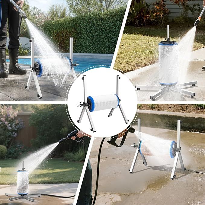 Deerchirp Pool Cartridge Filter Cleaner, Compatible with Filter Cartridges of 3, 4, and 6 inches in Diameter Supports Both Vertical and Horizontal Installation Modes