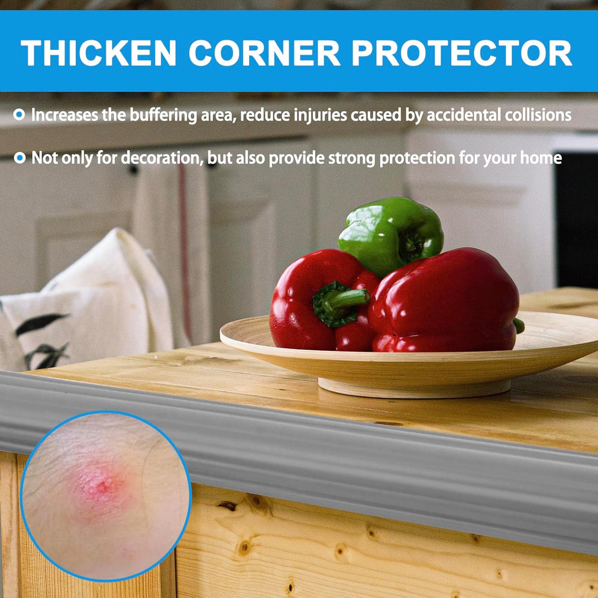 Wall Corner Protector Peel and Stick Corner Trim Molding Flexible Inside & Outside Wall Edge Guard Self Adhesive Moulding Trim for Edge Use, Gray, 2.3” W x 10’ L