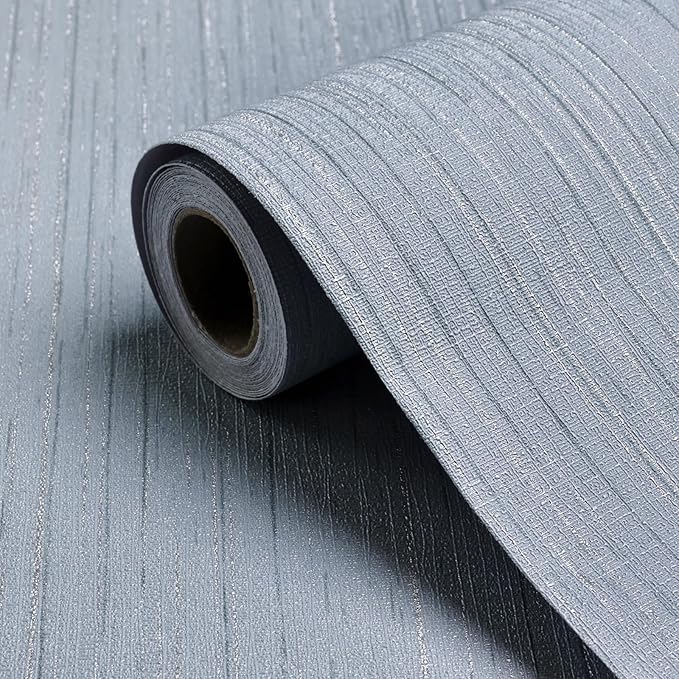 Blue Grasscloth Peel and Stick Wallpaper Texture Contact Paper A Set of 15.7" X