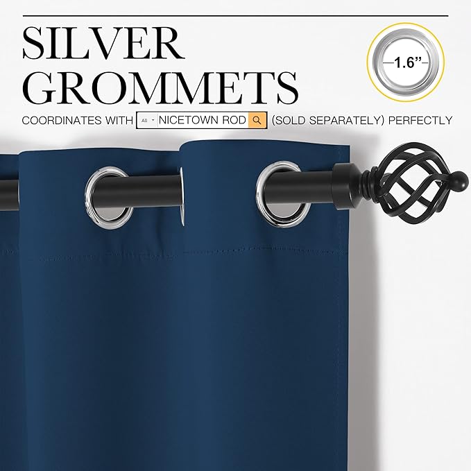 NICETOWN Bedroom Curtain Panels Blackout Draperies, Thermal Insulated Solid