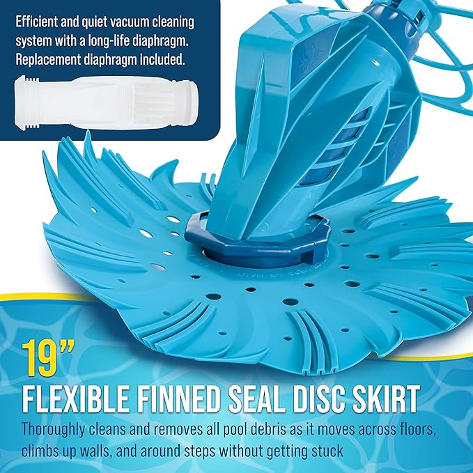 U.S. Pool Supply Octopus Suction Pool Cleaner, Inground Automatic Pool Vacuum Cleaner with Hose - Swimming Sweeper Vac Cleaning Suction-Side Cleaners - Auto Creepy Sweeps Removes Debris, Leaves Cleans